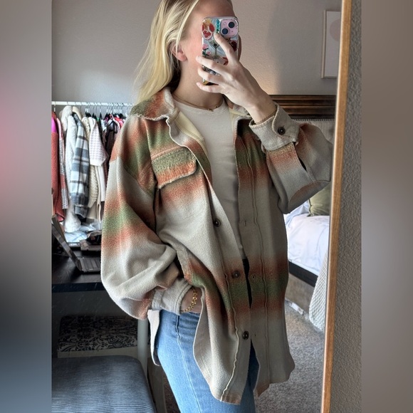 FREE PEOPLE WOMEN'S OMBRE SERAPE PRINT RUBY JACKET - Picture 9 of 10